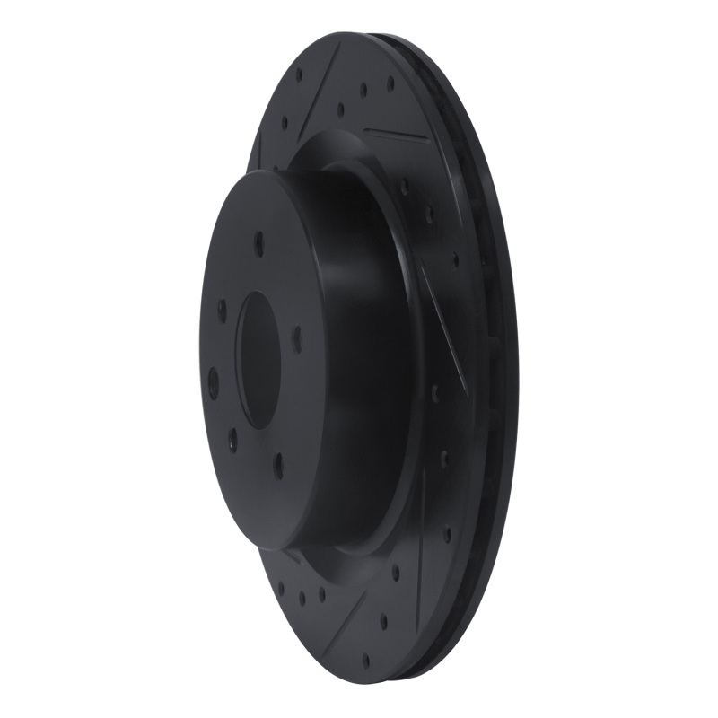 Infiniti G35 Brake Rotor (1) - Rear Left - R1 Concepts - Drilled & Slotted - Black - `03-`08